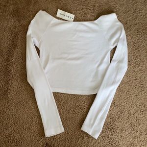 White Brandy Melville Long-Sleeve T-Shirt